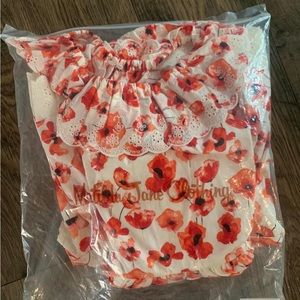 Red and White floral print maxidress sleeveless NWT 100% Cotton Machine washable